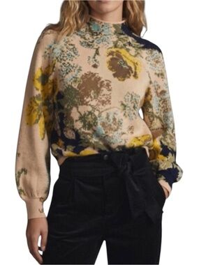 Anthropologie Beatriz Mock NeckTextured Sweater  Size 1X  For Women’s Multicolor
